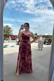 Wore this to a friend's August wedding and got so many compliments! The colors and the style of the dress was perfect for this time of year, especially since most of the reception was outside -- corn sweat makes it humid in Indiana, but this dress was perfectly lightweight, and the skirt is so beautiful and flowy (felt like I was floating when walking!) while still complementing the figure. Also great for lots of dancing, especially with the slit.
I am bustier, and this was a bit tight around that area; the length was perfect for my height. I would order again but would maybe get a medium, then get it hemmed (I'm short), but needed this in a rush, and it wasn't that uncomfortable at all. 10/10 recommend! - Sarah R.