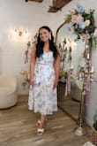 Sweet At Heart White Floral Embroidered Two-Piece Midi Dress