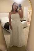 Gabby White Crochet Lace Strapless Maxi Dress