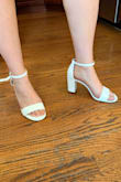 The heels were a little too big, but the strap at the toes was too tight. I usually wear 7.5 or 7 depending on the type of shoe and brand. Loved the shoes though and could've made it work, but I found ones that fit better elsewhere. - Rebekah M.