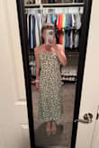 I love this dress so much!! Sooo cute and fits great. The self-tie straps are a big bonus, and the back has some stretch to it (plus a zipper), which makes it comfortable. I'm only 5'0, so it's on the longer side of "midi" length on me, but it luckily doesn't look goofy or require any alterations. I originally got this for a baby shower, but it's dressier than I expected (since I need to wear it with heels and the fabric is nicer than I thought it'd be from the photos), so saving it for a rehearsal dinner or cocktail wedding. - Brya S.