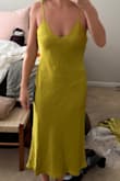 Beautiful color, cool texture, gorgeous back, but the front is unfortunately shapeless. It could potentially work for someone with wider hips to fill it out, or someone who's willing to keep a hand on a hip to bring it in at the waist. - Gabby R.