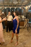 This dress fit perfectly once I ordered my correct size! I am a true XS. I'm 5'4" and weigh 115lbs. This dress is so comfortable. The material inside is soft against the skin; I wore those sticky boob things instead of a bra. I danced all night in this dress for my 50th birthday! It was a hit! The blue color is beautiful too!! - Rosealee A.