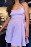 Such a cute dress! A little light, so watch out if it's windy! Perfect wedding guest dress. Ton of compliments. Plus, the straps are not annoying so that's good. Breast area was good and not weird to me. Didn't get the sweat lines either. - Dianna W.