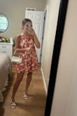 Dezzi White Multi Floral Halter Shift Mini Dress
