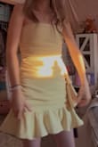 Jalena Light Yellow Ruffled Bodycon Mini Dress