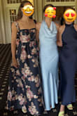 Elegant Pick Navy Blue Floral Sleeveless Bustier Maxi Dress