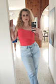 Willow Red Ruched Asymmetrical Tank Top