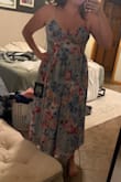 I had this dress in my cart for a long time because I loved the look of it. I was disappointed with the boob situation the wired cups aren't very big and you can't really wear a bra with it and if I bent over they would basically fall out. I bet it would look super cute with smaller boobs. - Emily M.