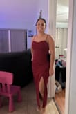 Always Turning Heads Burgundy Bustier Tulip Midi Dress