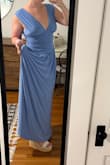 Marna Periwinkle Blue Slinky Knit Drop Waist Maxi Dress