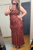 Fits perfectly for my height to be more of a maxi than a midi - which is what I was looking for. Material is comfortable and has stretch, so it fits the curvy girlies nicely! Can't wait to wear it this wedding season. - Ashley N.