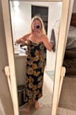 Favorite Icon Black Floral Satin Cowl Neck Slip Midi Dress