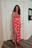 Trancoso Coral Floral Print Two-Piece Maxi Dress