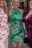 Siranda Green Multi Floral Mesh Backless Mini Dress