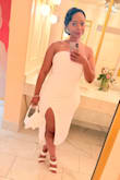 Fabulous Phenomenon White Strapless Bow Midi Dress