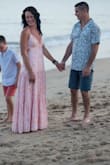 The colors and fabric of this dress are beautiful. I agree with other reviews. The dress itself is heavy, which makes it tricky with the plunging neckline when it feels weighed down. I needed to tie it very tight to keep everything in place. Love the pocket detail. Overall, happy with how our photos came out! - Sarah C.