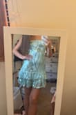 Veronica Mint Blue Mesh Sequin Bodycon Mini Dress