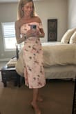 Jayleen Light Pink Floral Mesh One-Shoulder Midi Dress