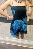 Yavanna Black and Blue Floral Jacquard Shift Mini Dress