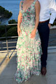 This dress was beautiful for a wedding I attended in Italy! I got so many compliments, and it was very flattering. I'm 5'3 and it was pretty long even with tall heels. - Morgan L.