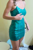 Bring It Green Sequin Bodycon Mini Dress