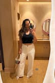 Was looking for white linen pants for a vacation and these are just perfect! Love the slits at the bottom on both sides. I'm 5'3 and usually medium and it fit true to size but it was a little long. Had to have it tailored. - Yasmine O.