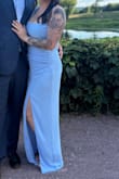 Glamorous Disposition Light Blue Ruched Maxi Dress