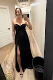 Remember This Moment Black Rhinestone Strapless Maxi Dress