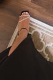 Aldena Black Rhinestone High Heel Sandals