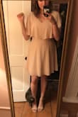 This dress fits like a glove and is super flattering on my figure! If you have a large bust, beware! This dress just barely fits my chest - any size smaller and it wouldn't have fit. Also, they list the color as "peach", but this dress is more nude than peach. Overall I'm in love and can't wait to wear this to summer weddings this year! - Alexandra R.