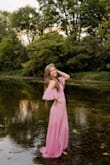 Abbington Dusty Lavender Off-the-Shoulder Maxi Dress