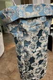 Kinara Light Blue Floral Jacquard Strapless Mini Dress