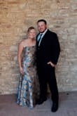 Gowning Around Slate Blue Floral Jacquard Strapless Maxi Dress