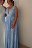 Sweet Sophistication Light Blue Burnout Floral Maxi Dress