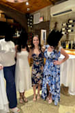 Bought this dress for a rehearsal dinner, and it was perfect. It's snug in the waist, but I went with my regular size, and it fit great. I do think the bust area is not made for smaller chests, but paired with a stick-on bra, it worked great. - Meredith M.