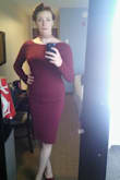 I had lost weight and it was a good thing I did because it hugs tight. I couldn't wear any waist slimming items because it would have been noticeable. I got a lot of compliments. Loved this dress - Megan R.