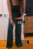 I'm 5'4" and apparently this jumpsuit and I have very different ideas about where my crotch should be. It hangs a full 5 inches below mine and the pants are another 4 inches too long. I don't think I've ever put on anything thats been this off-base in its proportions to my body before. Returned. - Amrit S.