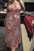 Fits perfectly! Hides my apron belly and is very flattering all around. Won't need to wear a bra with it, as it has adjustable straps to hold them up! Absolutely obsessed with it. Will look gorgeous in my friend's Mexico wedding! - Cheyanne E.