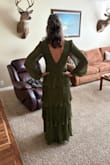 This is the perfect fall dress for a semi-casual wedding or event. It's very form-fitting yet flowing and looks stunning on! - Crystal O.