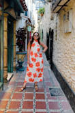 Dress fits a little large but overall good fit, light and easy for walking around on vacation! - Anne L.