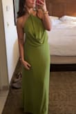 Got this dress for a "Beach Formal" wedding and it was the perfect dress for the occasion. I am usually a M, but it was out of stock, so I opted for an L. The L fit great because the straps at the neck and around the back are very adjustable. This dress was the perfect balance of elegant, sexy, sophisticated, and fun! - Elizabeth C.