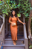 Absolutely stunning! The color and fit, I'm a medium with 38DD, and after reading previous reviews, I ordered a small, and it fits perfectly. The color and comfort. Highly, highly recommend. This was perfect for the garden style wedding. - Doeun N.