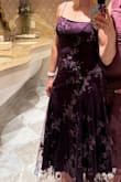 Fits great and hits me at a great length. Got so many compliments on this dress. Could dance all night and felt so comfortable. Adjustable straps were great and didn't have to move them once while dancing. True to size. Material is comfy and not heavy - Erin S.