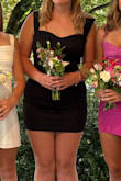 My daughter is between a medium and a large, with an hourglass shape. This dress was beautiful on her! - Kelly S.
