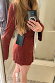 Fits great, a little short on me, but I'm 5'8", pretty material, perfect fall color! - Kelsey O.
