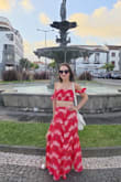 Trancoso Coral Floral Print Two-Piece Maxi Dress