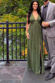 I loved this for a fall wedding up north! It is low cut but kept everything in. I did have to have it hemmed (I expected this from previous reviews) but the additional cost was worth it was this dress was affordable. I purchased several dresses but ultimately went with this one as the color is perfect for fall and it was the most flattering. Highly recommend for a wedding guest! - Samantha M.