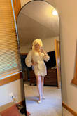 I bought this dress for a Dolly Parton party! I won runner-up! It was true to size, very comfy, and I love that it's a wrap dress! I am short, but have a larger chest and a small fit great. I got so many compliments and can't wait to find an excuse to wear it again! - Alexa S.