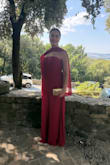I absolutely loved this dress! It is so chic and elegant. I wore it to a daytime wedding, and even though it was super warm, the dress was surprisingly breathable and comfortable. I usually wear a size M, but the M was sold out, so I ordered a S instead, and it fit perfectly! I'm so happy I took the chance. - Flavia A.